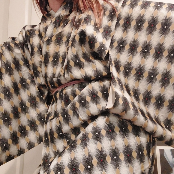 Vintage 30's - 40's geometric Art Deco silk kimono from Japan - Picture 5 of 16